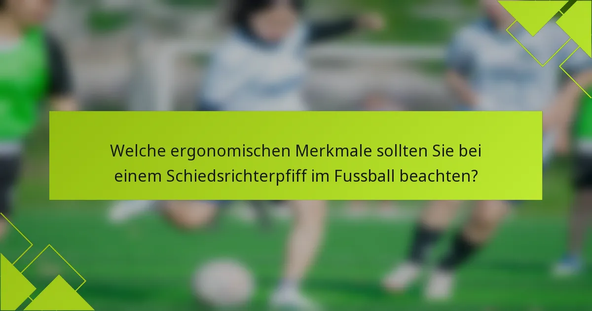 Welche ergonomischen Merkmale sollten Sie bei einem Schiedsrichterpfiff im Fussball beachten?