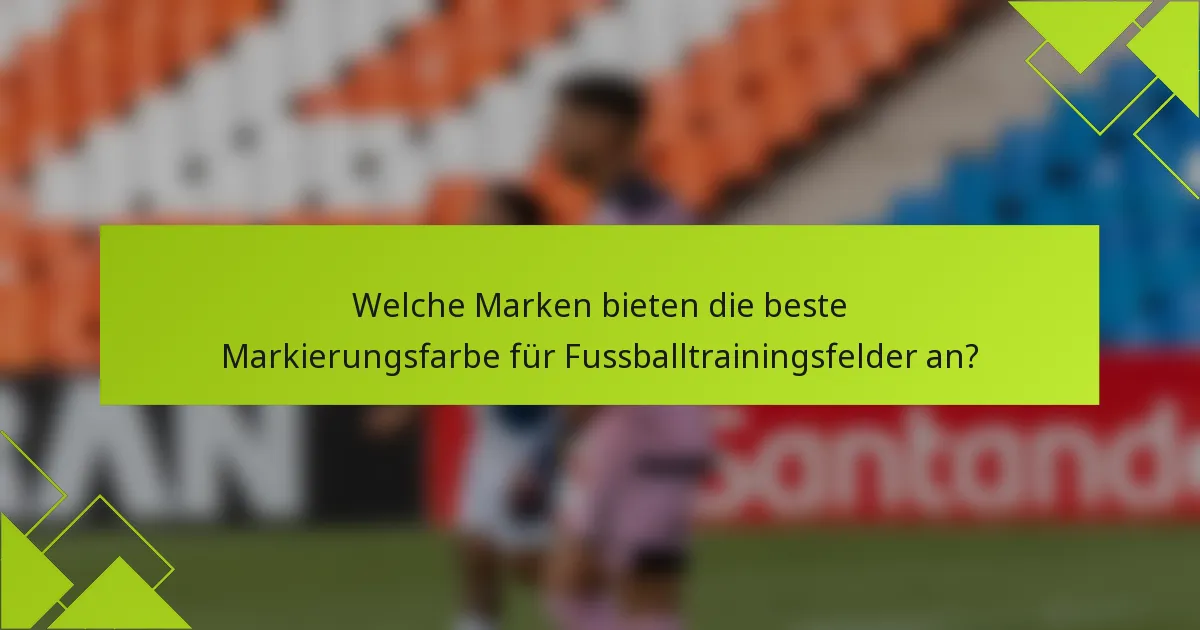 Welche Marken bieten die beste Markierungsfarbe für Fussballtrainingsfelder an?