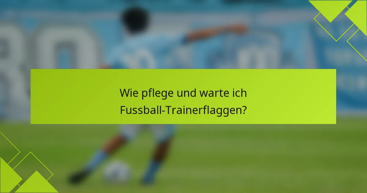 Wie pflege und warte ich Fussball-Trainerflaggen?
