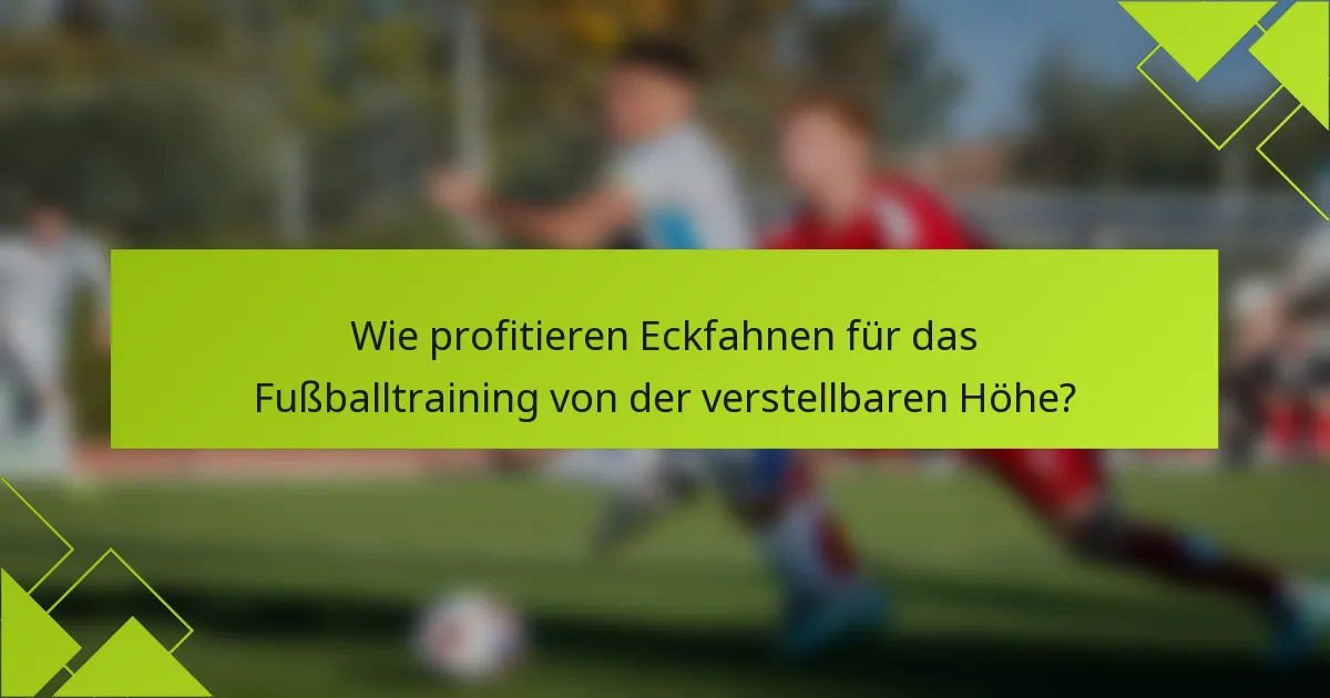Wie profitieren Eckfahnen für das Fußballtraining von der verstellbaren Höhe?